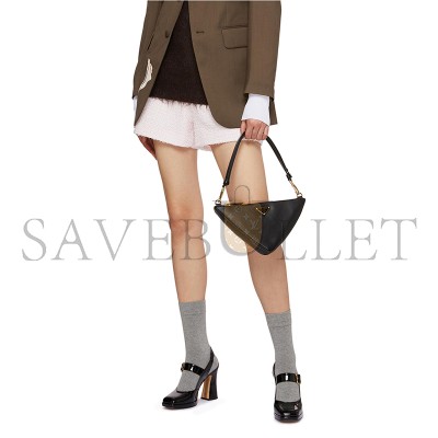 PRADA TRIANGULAR COLORBLOCK JACQUARD SHOULDER BAG 1BC176 (25*23*5cm) 